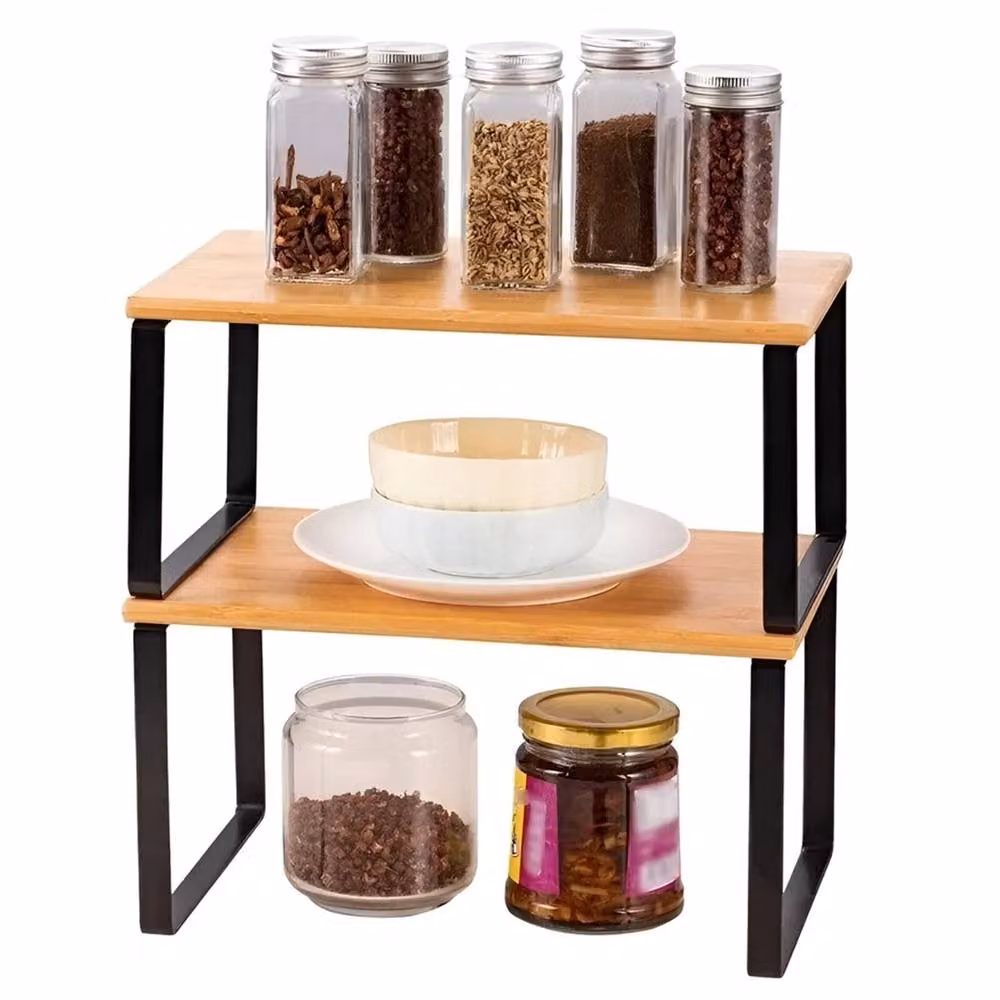 Nordara 2-Tier Bamboo Spice Rack Set in Brown – 2