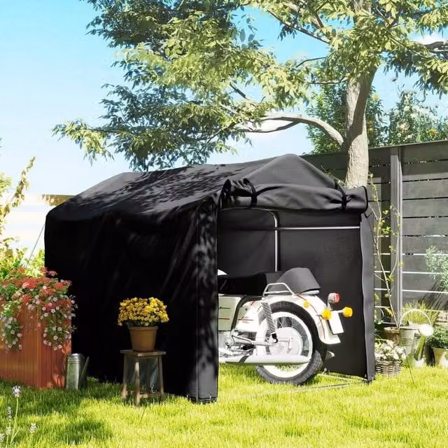 EONLION Garden Tool Storage Shed with Door in Black, W/D/H: 100 x 100 x 157 cm – 1