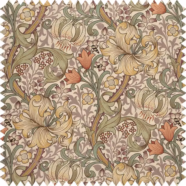 House of Hackney Golden Lily Cotton Linen Cirrus Multicolour Organic Fabric