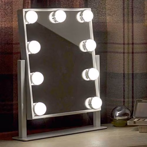 At Home Comforts Hollywood Makeup Vanity Mirror with LED Bulbs and Touch Screen Display, White – 3