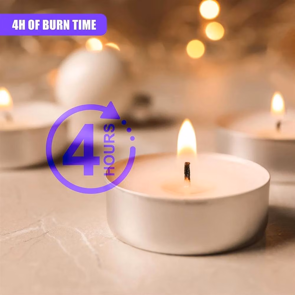 NESTLUNE Silver Tea Light Candles, Pack of 100 – 2