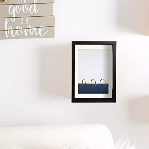 Nicola Spring Black Rectangular 3D Deep Box Wooden Photo Frame with 4 x 6 inch Mount – 2