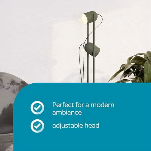Eglo Tilston Metal Floor Lamp, Green – 2