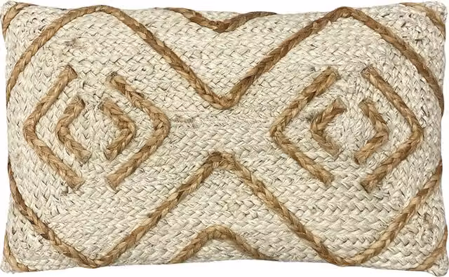 Make It A Home Mynu Braided Jute Cushion in Beige