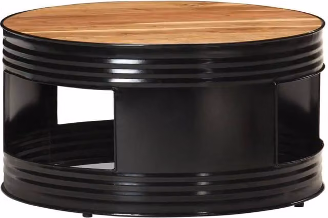 Berkfield Home Black Solid Acacia Wood Coffee Table W/D/H: 68 x 68 x 36 cm – 1