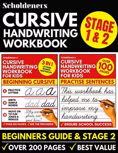Scholdeners 2-in-1 Cursive Handwriting Workbook Set for Children, Multicolour – 1