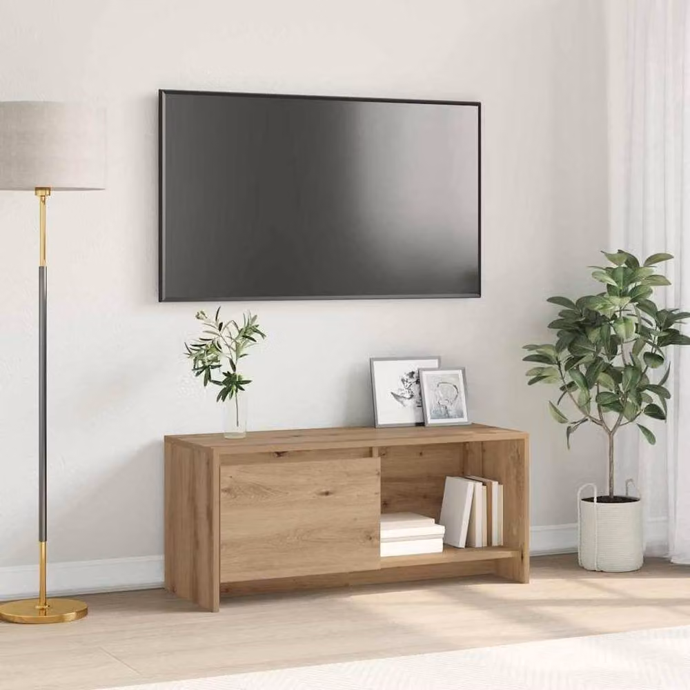 Berkfield Home Artisan Oak TV Stand in Brown Engineered Wood – 2