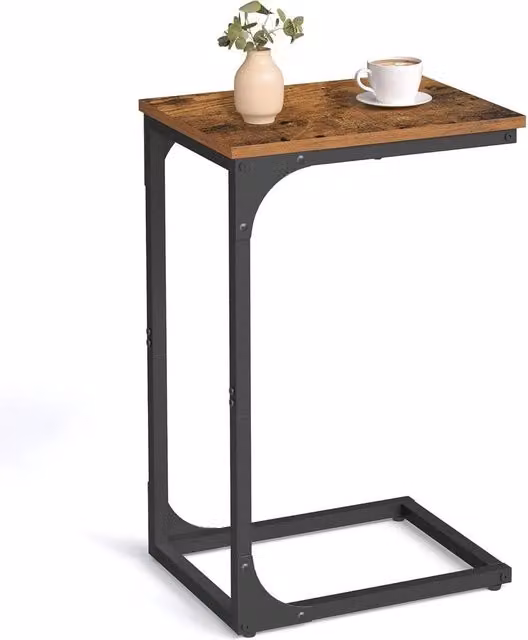 FORGEVIO C-Shaped Side Table in Brown and Multicolour, W/D/H: 62.0 x 30.0 x 40.0 cm – 1