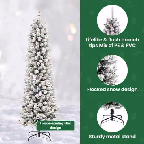 vidaXL Artificial White Christmas Tree, Height: 210 cm – 4