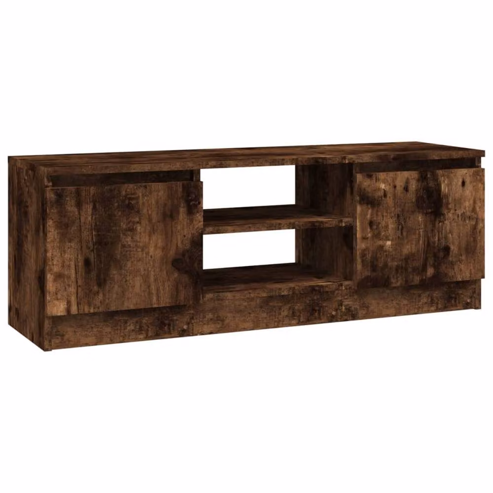 Berkfield Home TV Cabinet with Door in Smoked Oak Brown, W/D/H: 102 x 30 x 36 cm – 2