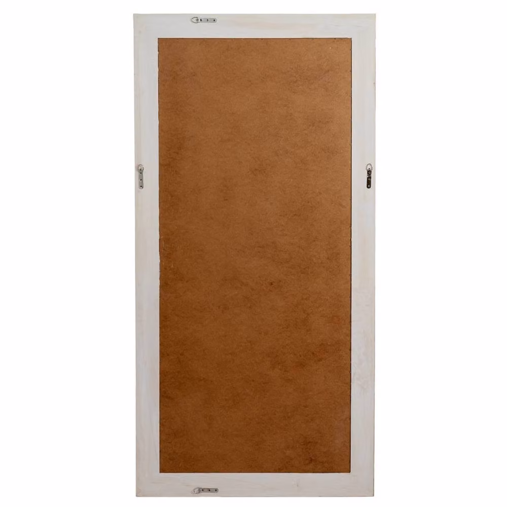 Lemon Pavilion Large Rectangular Framed Wall Mirror in Washed Brown Wood, W 90 cm x H 180 cm – 2