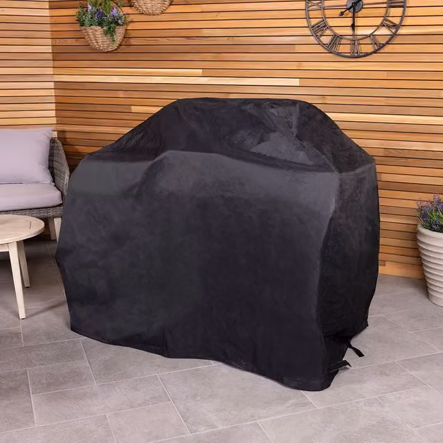 Charles Bentley Universal Waterproof Premium Gas and Charcoal BBQ Cover in Black, W/D/H: 126 x 155 x 60 cm – 1