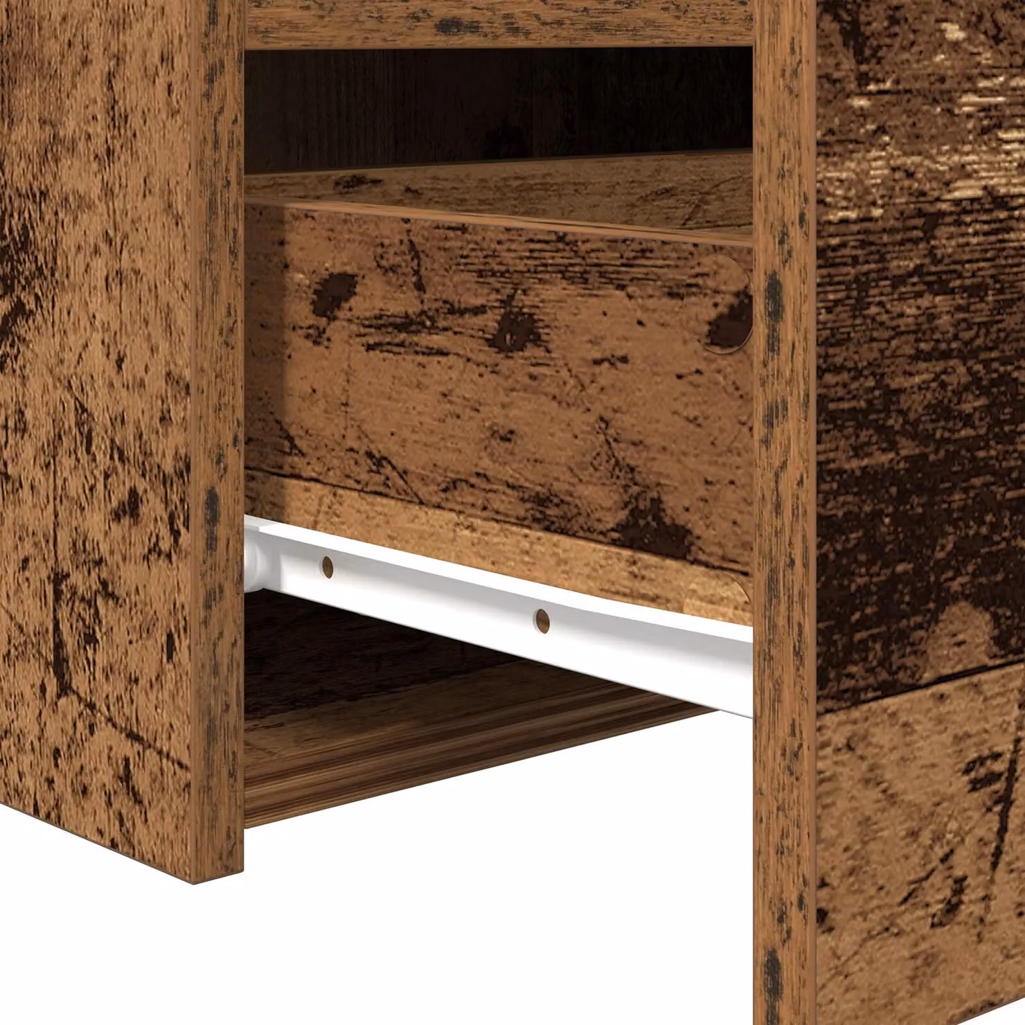 Berkfield Home Set of 2 Rustic Brown Wood Bedside Cabinets with Integrated LED Lighting, W/D/H: 50 x 40 x 45 cm – 6