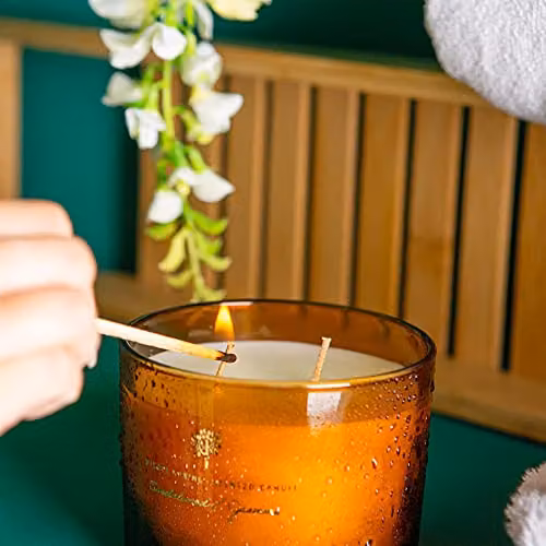 Nicola Spring Sandalwood & Jasmine Scented Soy Wax Candle, 350g, Orange – 5