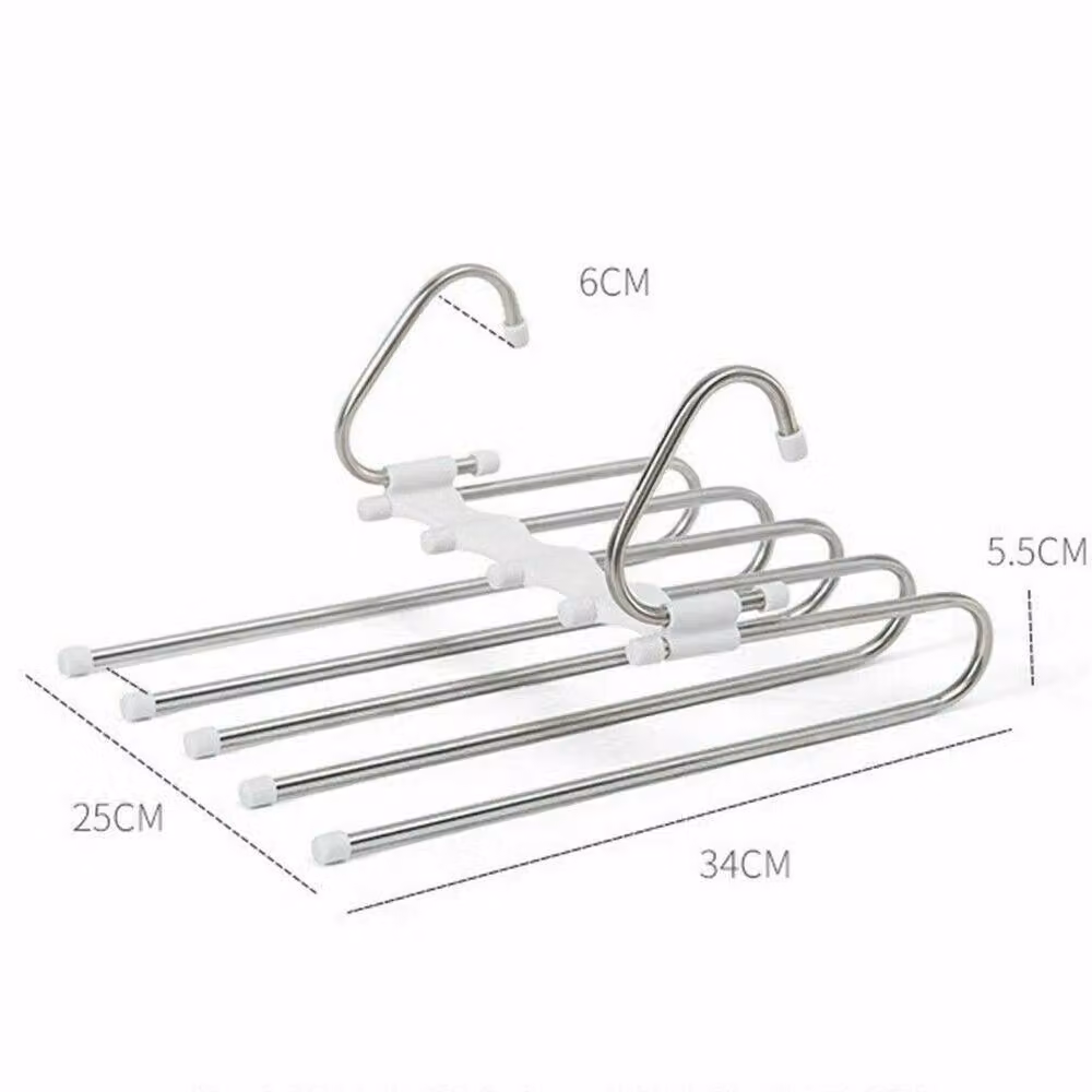 SPETLEK Multi Layer Silver Metal Clothes and Trouser Storage Rack, Large – 2