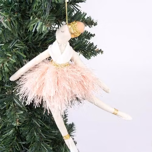Shatchi Pink Ballerina Hanging Christmas Decoration Figure, H 20 cm x W 14 cm – 2