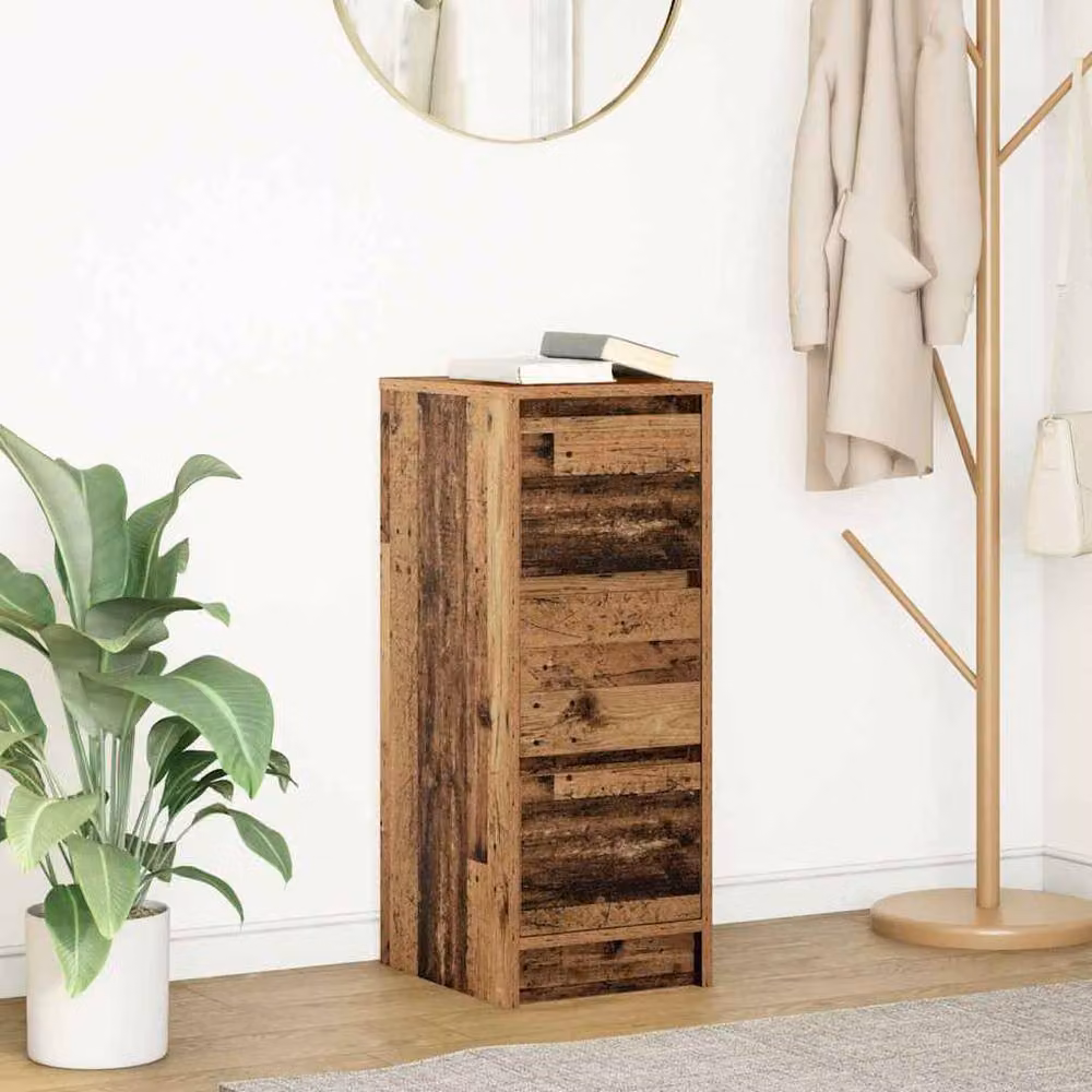 Berkfield Home Rustic Old Wood Sideboard in Brown, W/D/H: 29.5 x 34 x 76 cm – 2