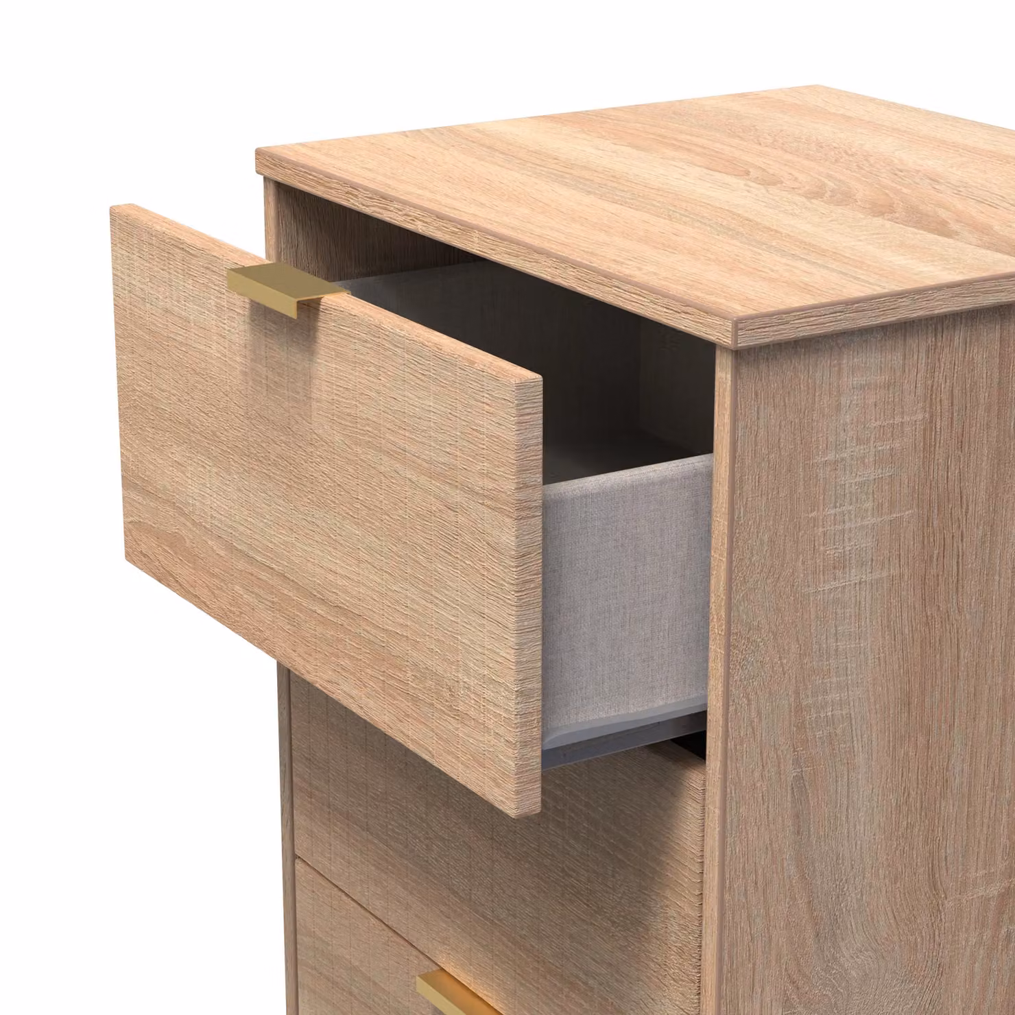 Ready Assembled 2 U Denver 5 Drawer Tall Bedside Chest in Light Oak – 3