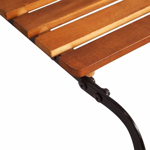 Berkfield Home Sun Lounger in Brown Solid Acacia Wood with Steel Legs