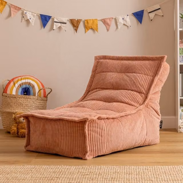 Icon Kids Dolce Scandi Jumbo Cord Childrens Lounger Bean Bag - Dusty Pink