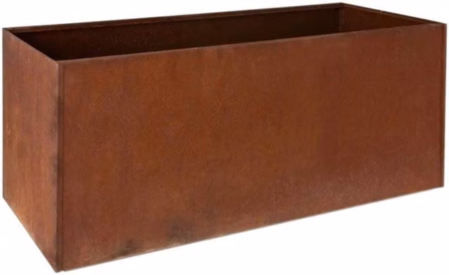 Kelvenix Large Corner Rust Planter in Brown Steel Metal – 1