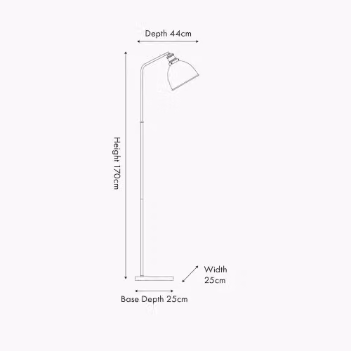 Ruma Modern Adjustable Metal Task Floor Lamp in Black and Gold/Brass, H 170 x W 44 x D 25 cm – 4