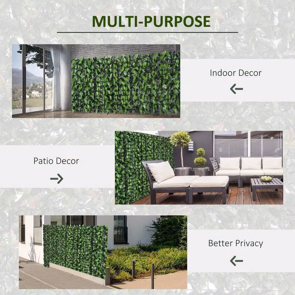 Kelvenix Artificial Leaf Hedge Privacy Fence Panel in Green – 4