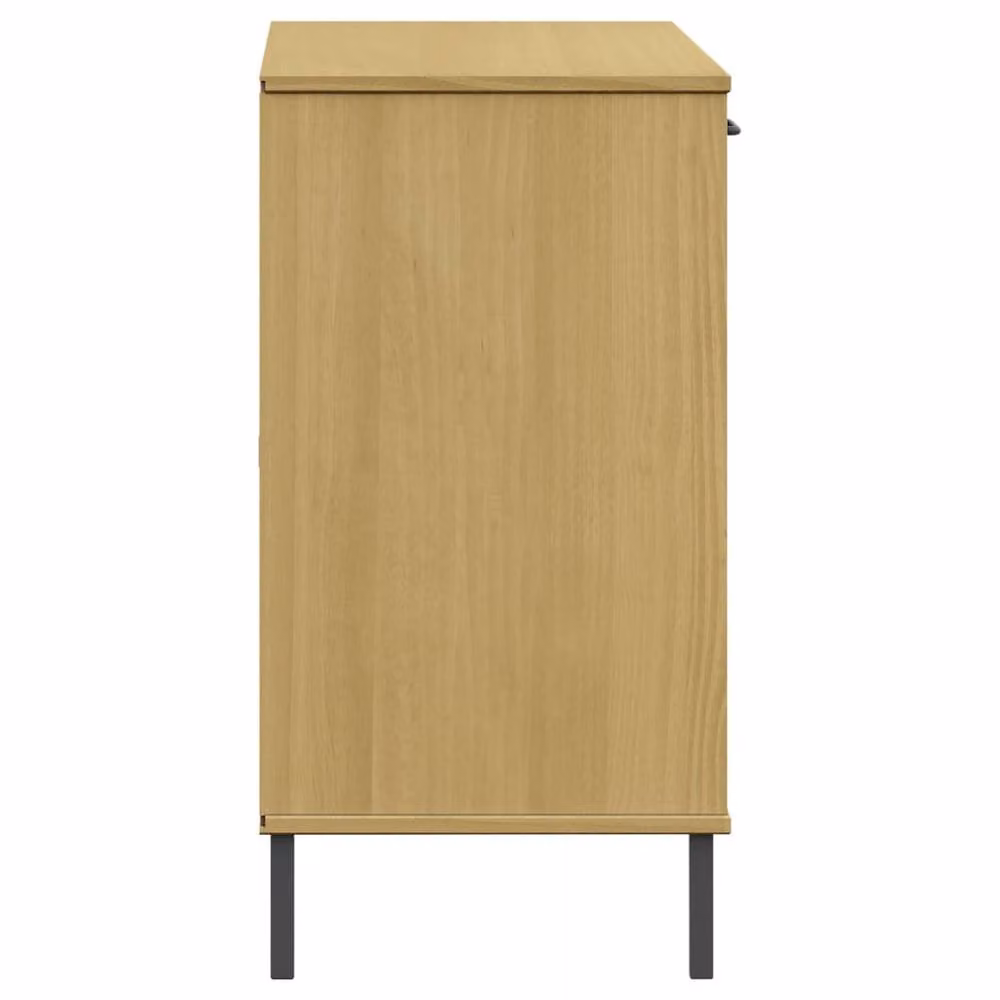 Berkfield Home Oslo Solid Wood Sideboard in Light Brown with Metal Legs W/D/H: 113 x 40 x 77 cm – 4