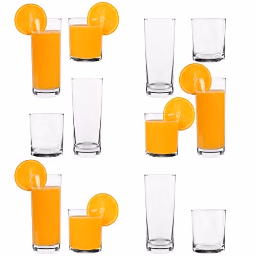 LAV Liberty 12 Piece Clear Glassware Set of Tumblers