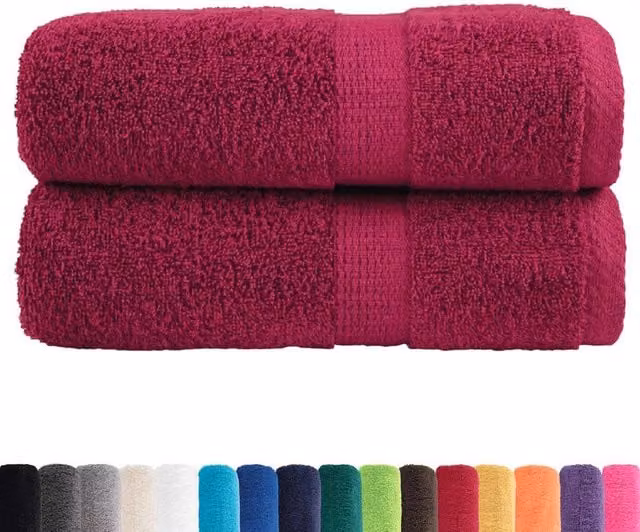 Berkfield Home SOLUND Premium Cotton Soap Towels, 2 Pack, Bordeaux Red, W/D/H: 30 x 30 x 30 cm, 600gsm – 1
