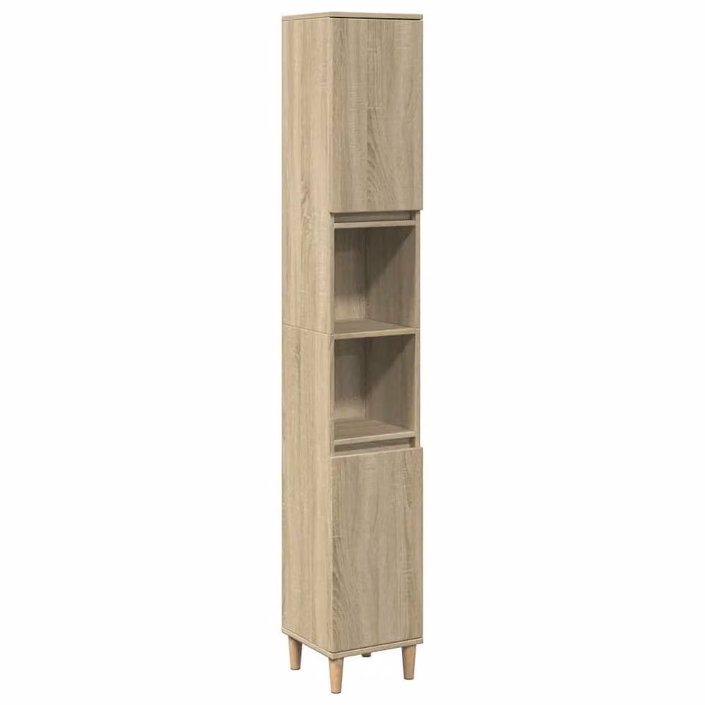 Berkfield Home 3 Piece Freestanding Bathroom Furniture Set in Sonoma Oak and Beige – 2