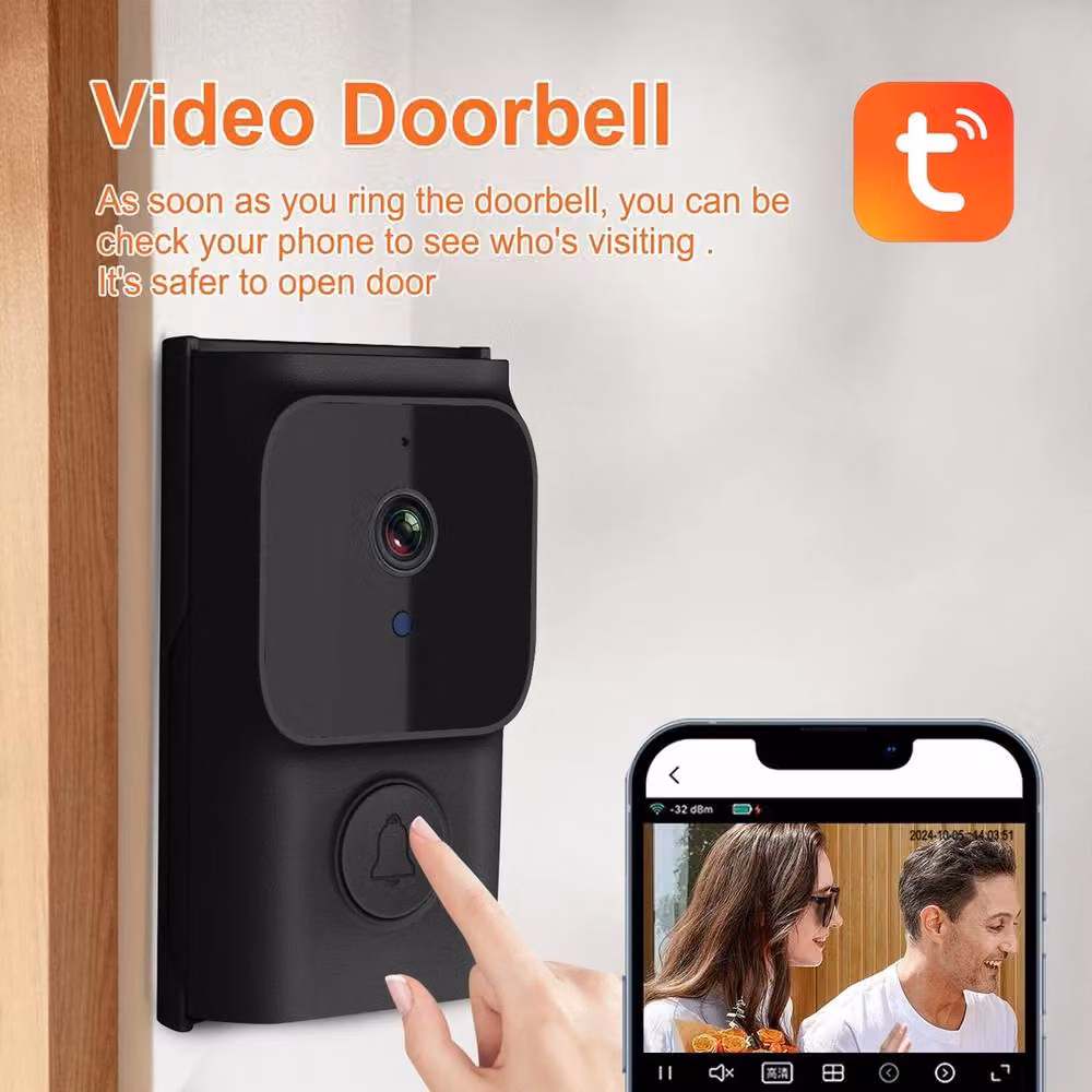 FLAVORA Smart Wi-Fi Wireless Video Doorbell for Indoor and Outdoor Use, Black – 3