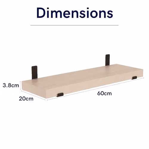 Core Products Chunky Shelf Kit in Grey Oak Effect with Metal Sit On Brackets, W: 60 cm, D: 20 cm – 2
