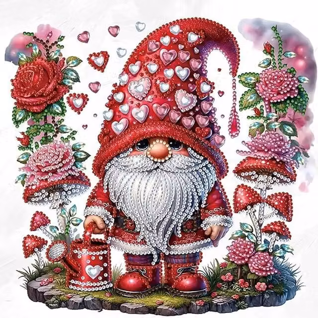 Syntego Love Hearts Gnome Diamond Art Kit in Multicolour and Red