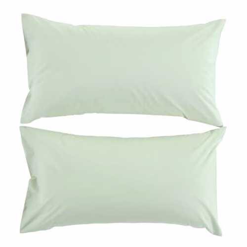 Christy Set of 2 Organic Cotton Percale King Pillowcases in Green