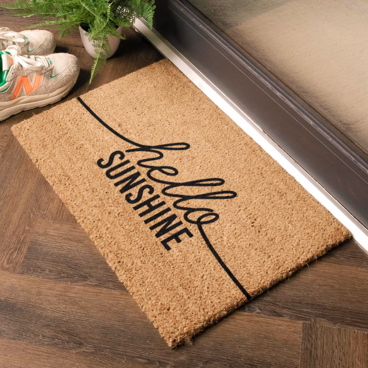Artsy Mats Hello Sunshine Coir Doormat in Brown, W/D: 60 x 40 cm – 2