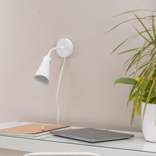 ValueLights White Flexible Gooseneck Plug-in Wall Reading Light with LED Bulb Included – 2