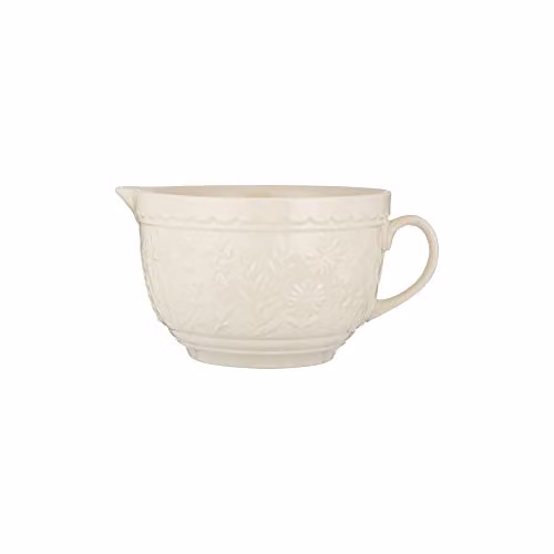 Mason Cash In The Meadow Stoneware Batter Bowl with Handle and Pouring Spout, 1.9 l, Beige and White – 1