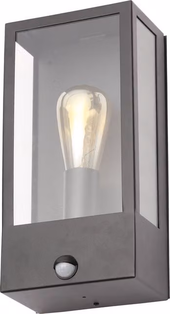 Litecraft Edgworth Modern Outdoor Wall Light with Motion Sensor, Black