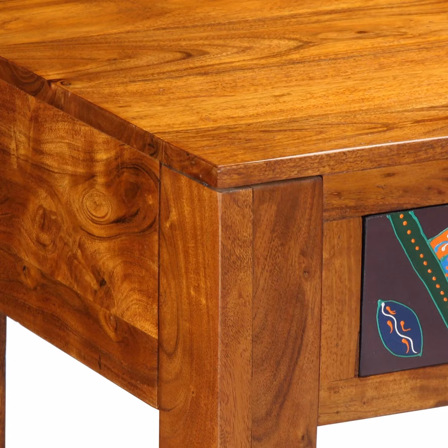 Berkfield Home Brown Solid Acacia Wood Writing Desk, W/D/H: 110 x 50 x 73 cm – 4