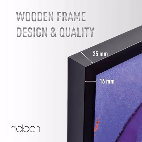 Nielsen Design Quadrum Square Wooden Picture Frame in Black with Glass Front, 30 x 30 cm – 4