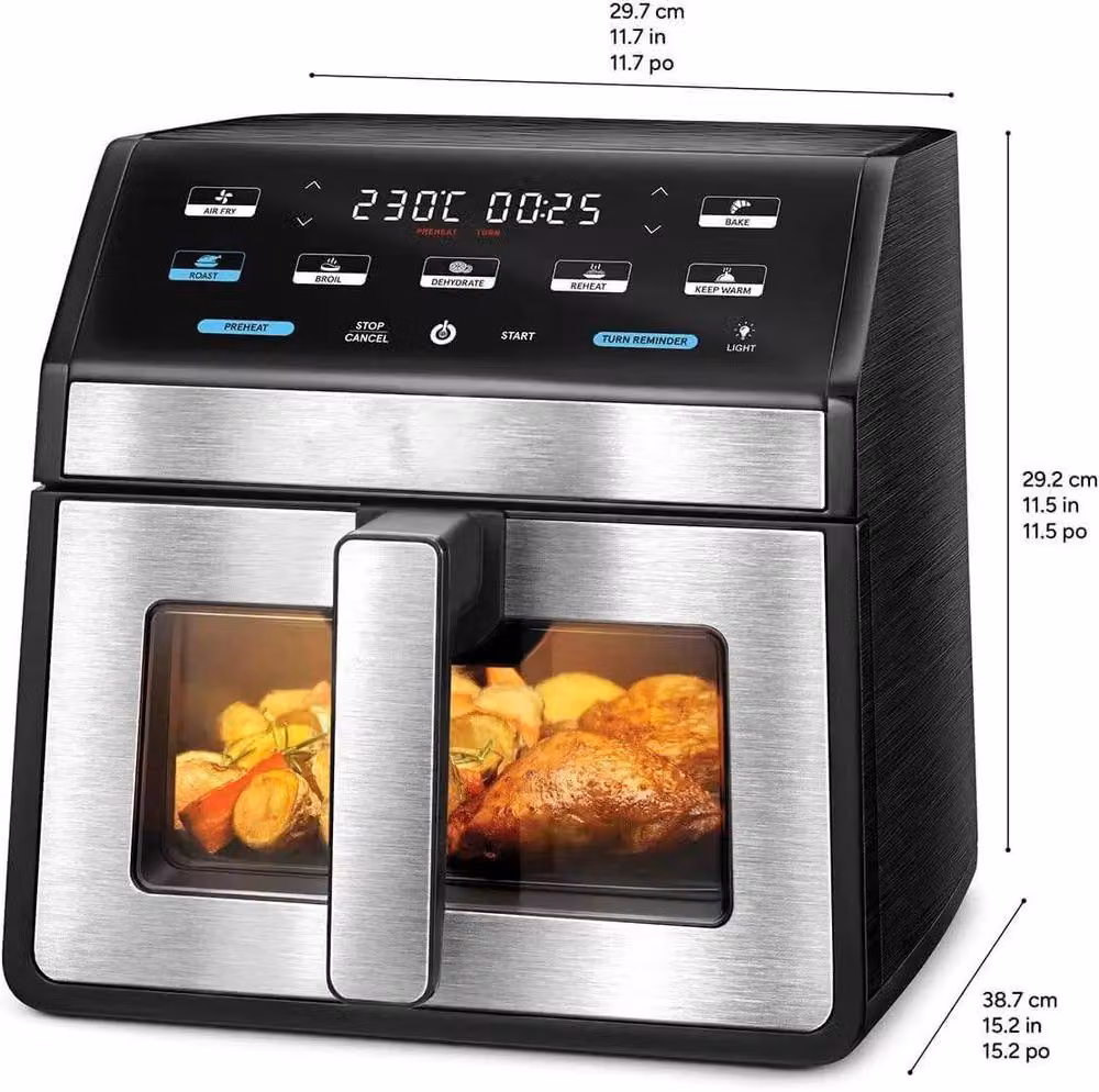 Dyzi Digital Air Fryer with Touch Control, 7.6L Capacity, Black – 3