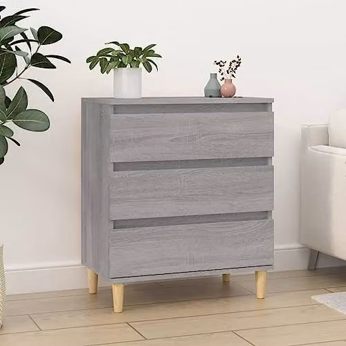 vidaXL Grey Sonoma Sideboard in Engineered Wood, W/D/H: 60 x 35 x 70 cm – 1