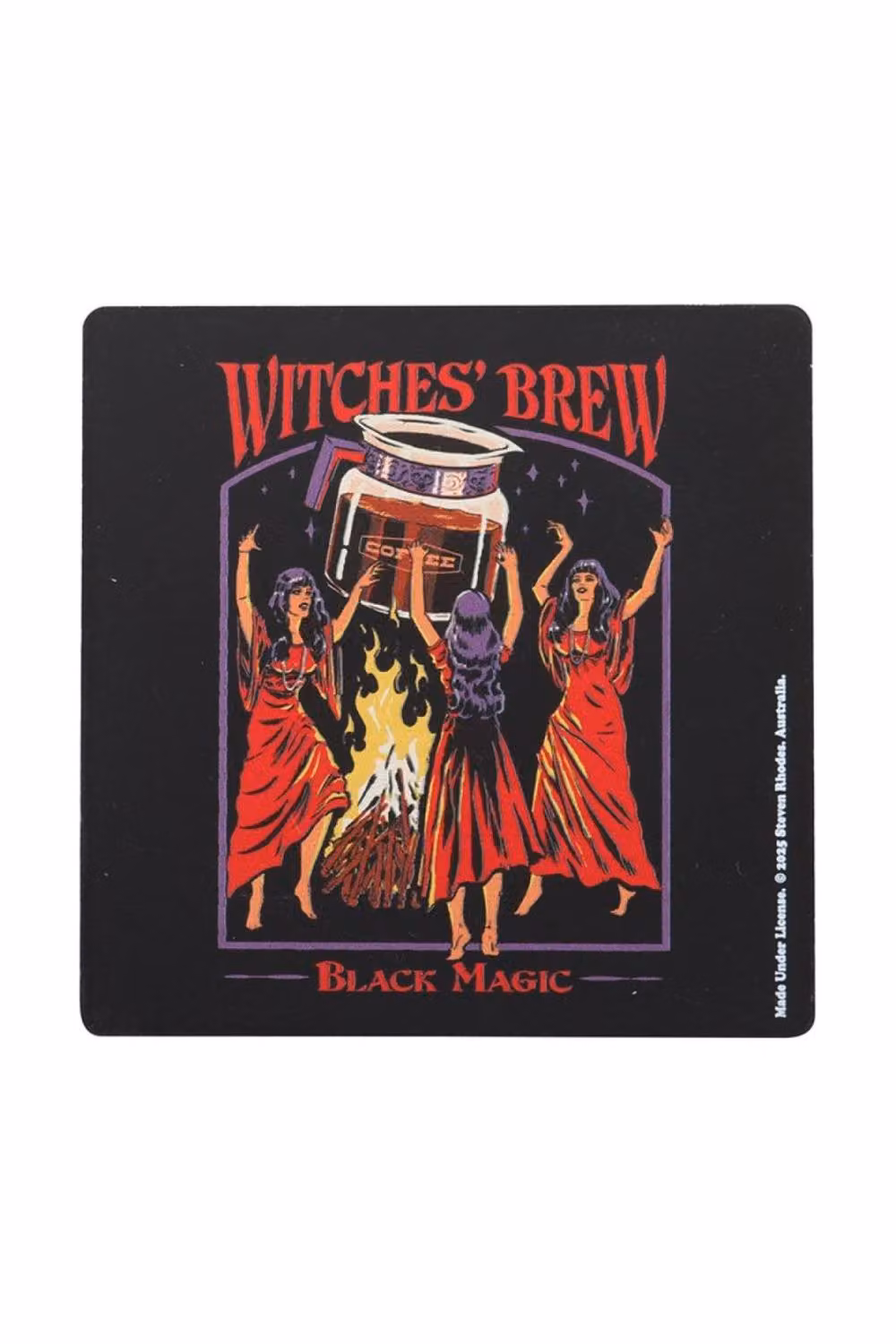 KDMD Witches' Brew Coffee Coaster by Steven Rhodes in Black – 2