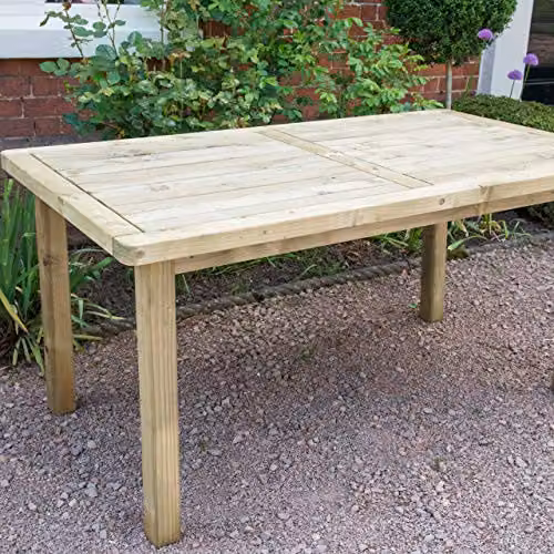 Forest Garden Rosedene Rustic Brown Wooden Garden Table, W/D/H: 160 x 90 x 76 cm – 2