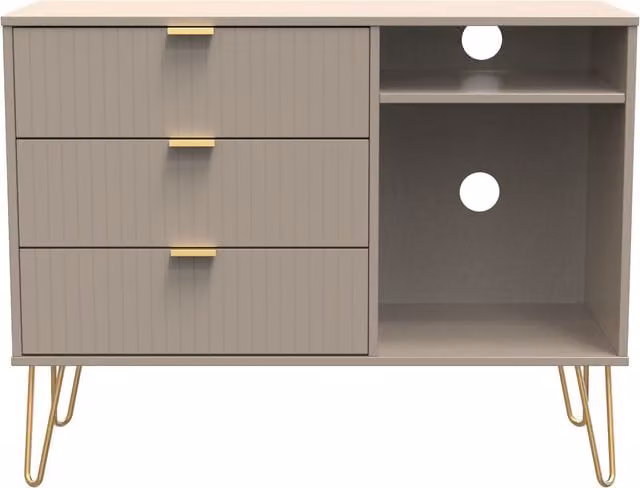 2 U Bexley Ready Assembled 3 Drawer TV Unit in Light Brown – 1