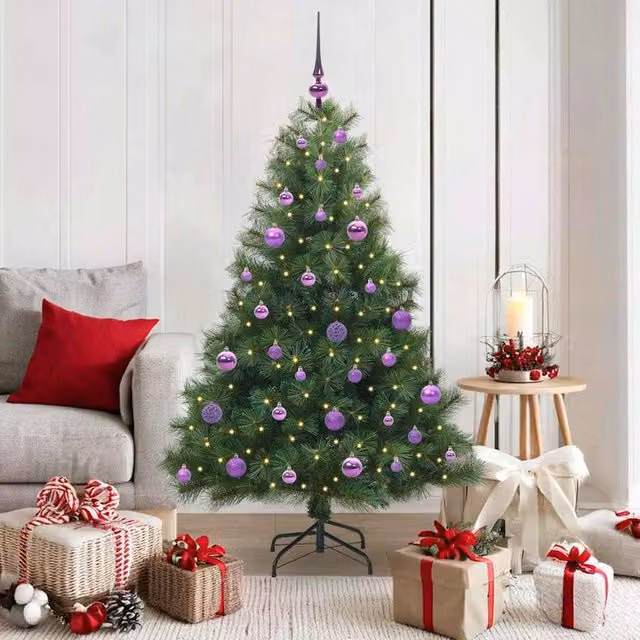 Berkfield Home Artificial Green Christmas Tree with 150 LEDs, Height: 150 cm – 1