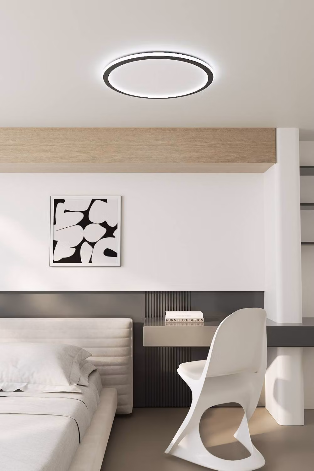 Garden Sanctuary Modern Dimmable LED Circular Ceiling Light in White – 2