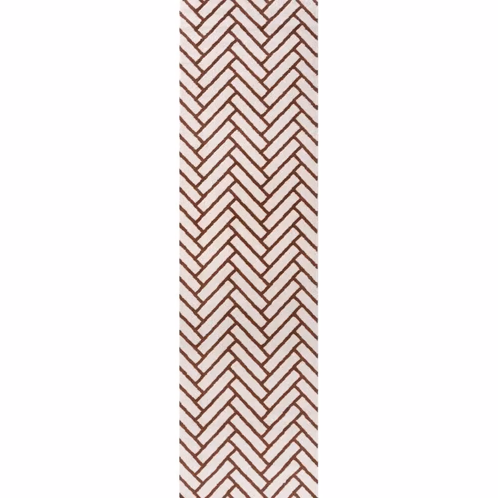 THE RUGS Loft Herringbone Soft Pile Area Rug in Terracotta, W: 80 cm, L: 150 cm – 7