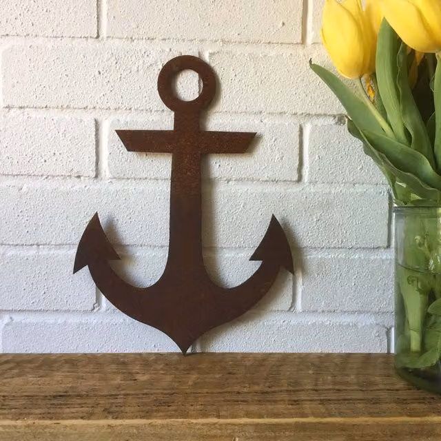 RW Norfolk Brown Metal Anchor Wall Decoration